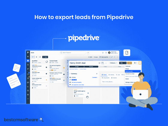 How to export leads from Pipedrive mockup