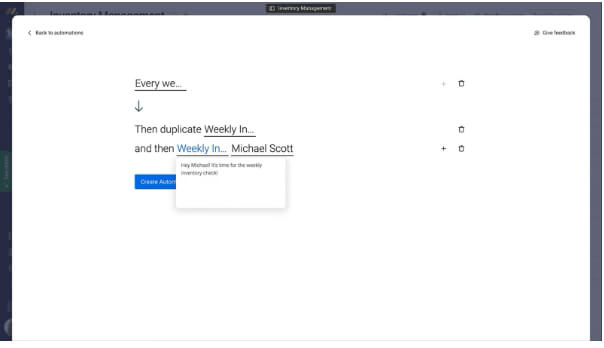 monday crm recurring tasks setup screen