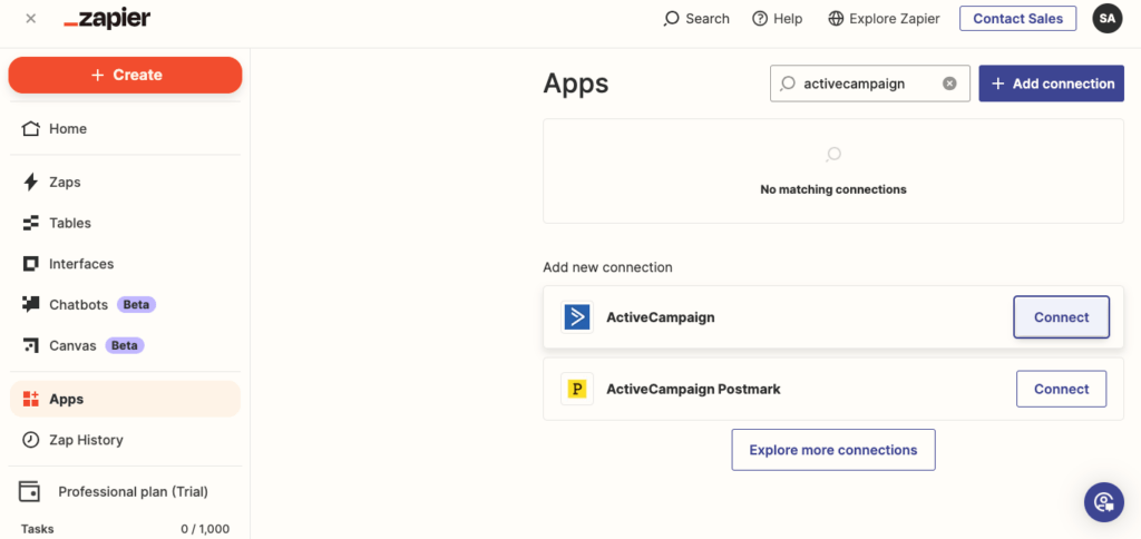 zapier apps activecampaign screenshot
